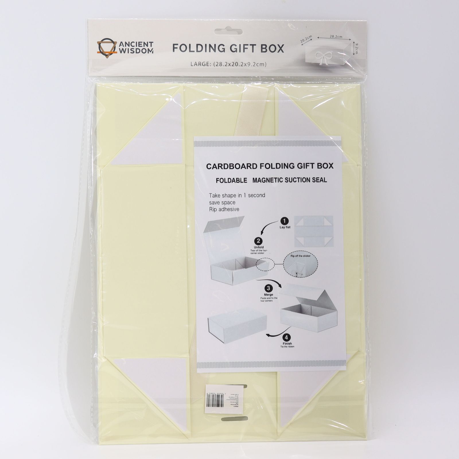 Caja de regalo plegable con Lazo 28.2x20.2x9.2 cm - Marfil - Imagen 2