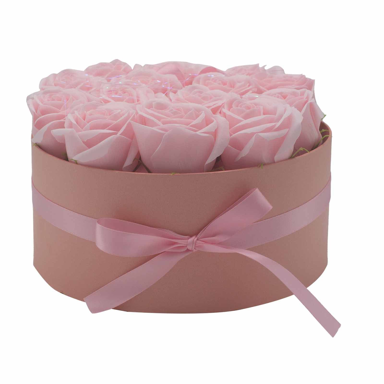 Caja de Regalo - Flor de Jabón 14 Rosas Rosas - ronda - Imagen 7