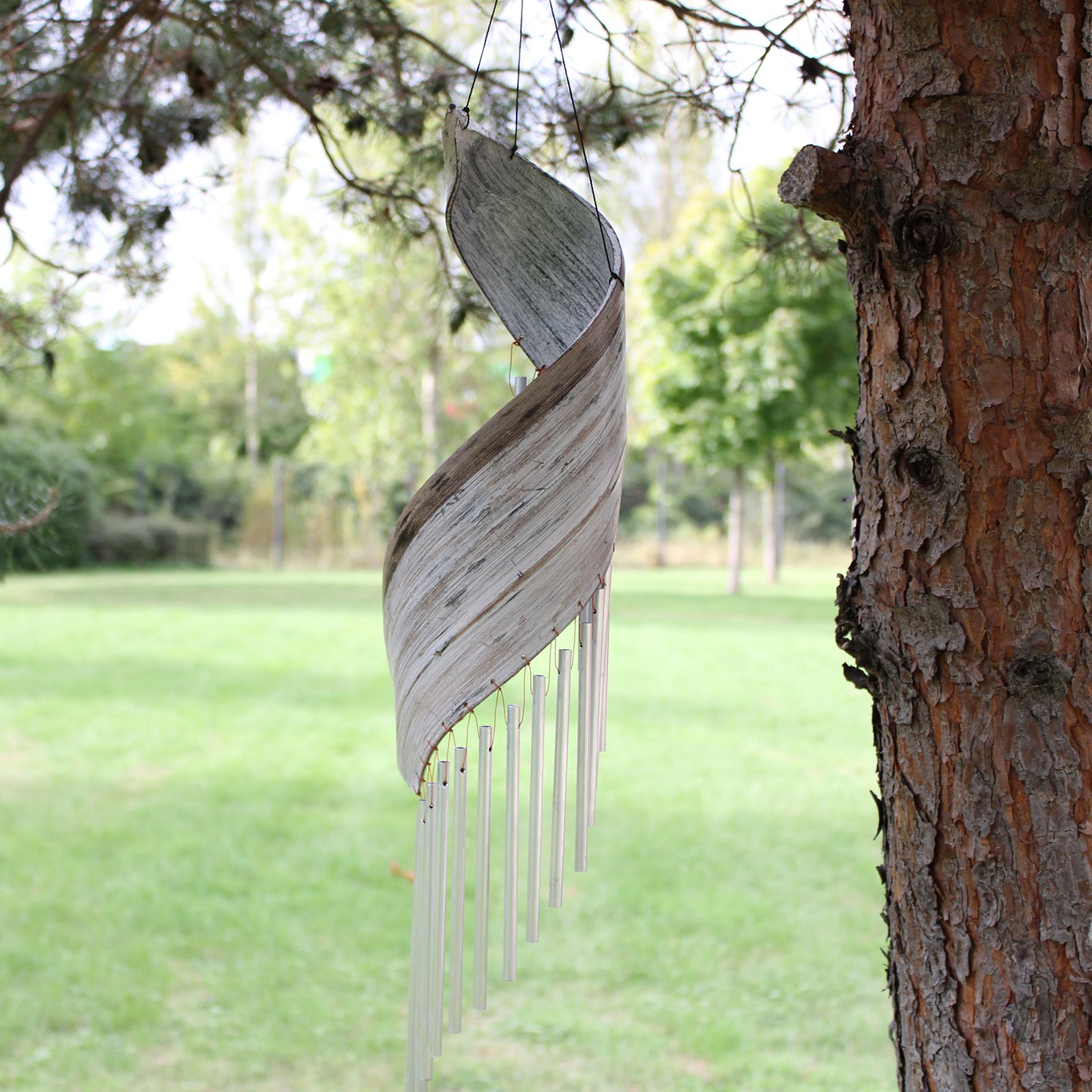 Campanillas de viento de hoja de coco - Blanqueado - Imagen 4