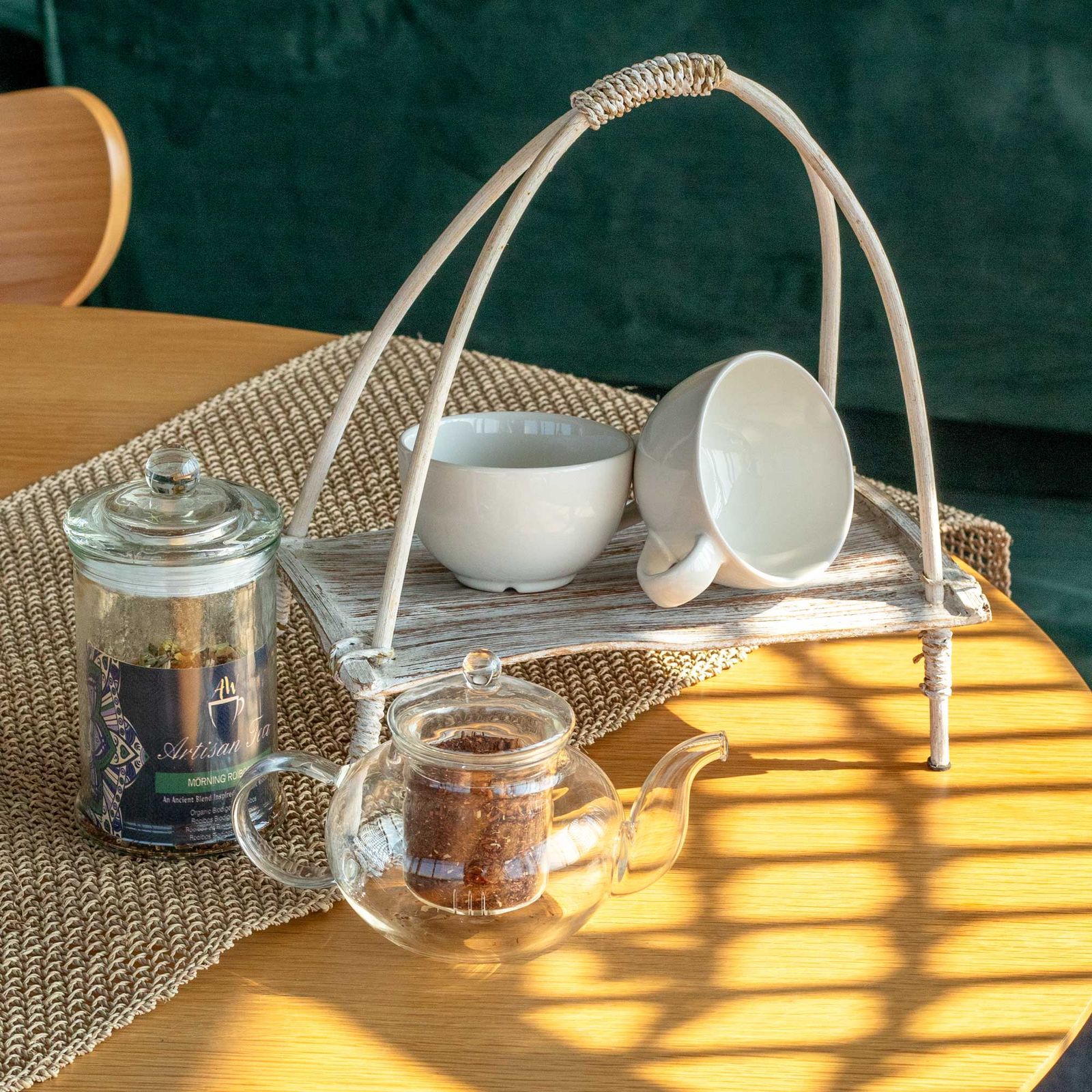 Soporte para Té de Hoja de Coco - Acabado Blanco - Imagen 2