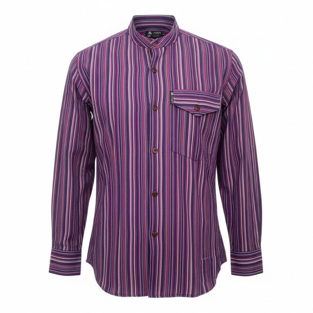 Nomad Sari Camisa de Abuelo - Negro Púrpura - Grande