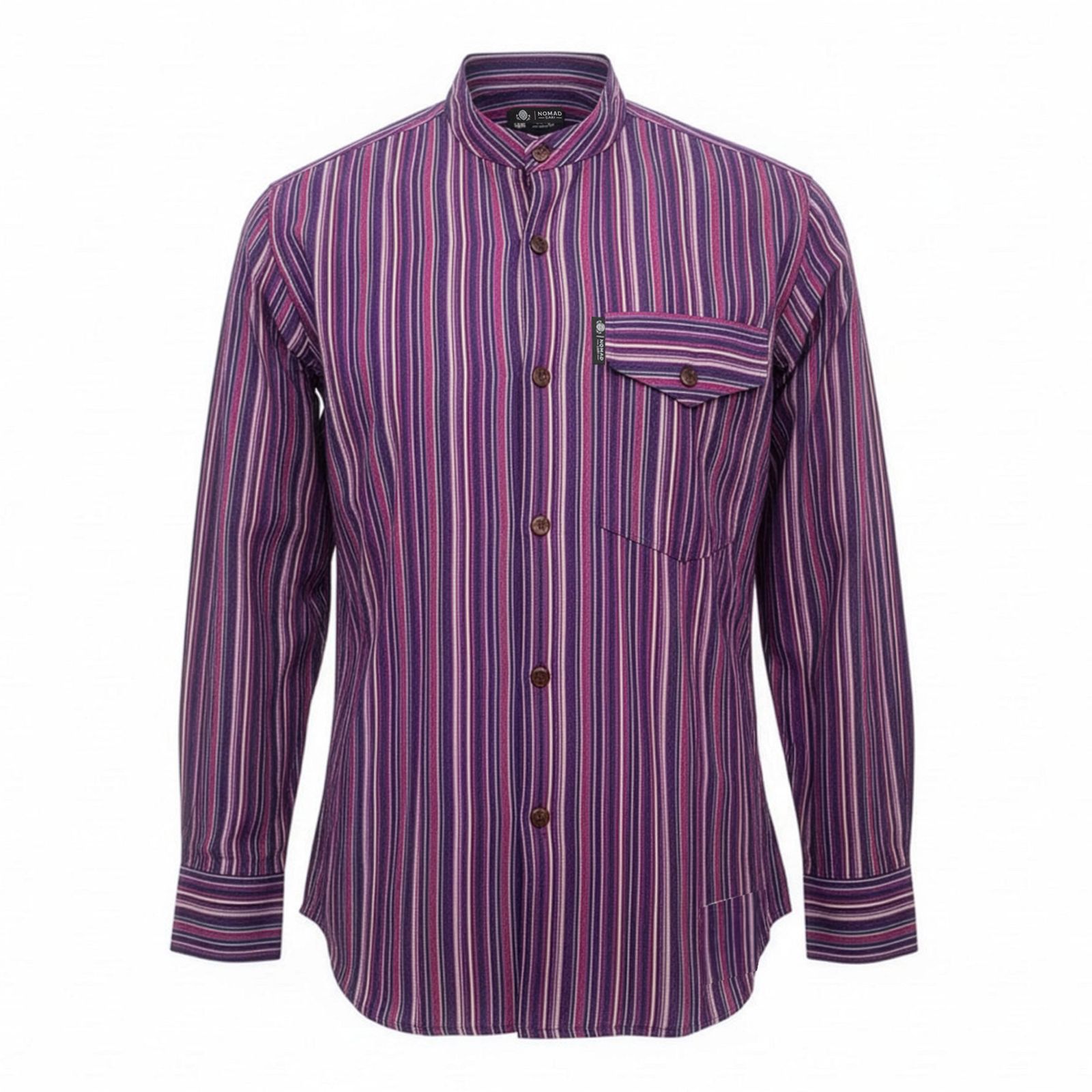 Nomad Sari Camisa de Abuelo - Negro Púrpura - Grande