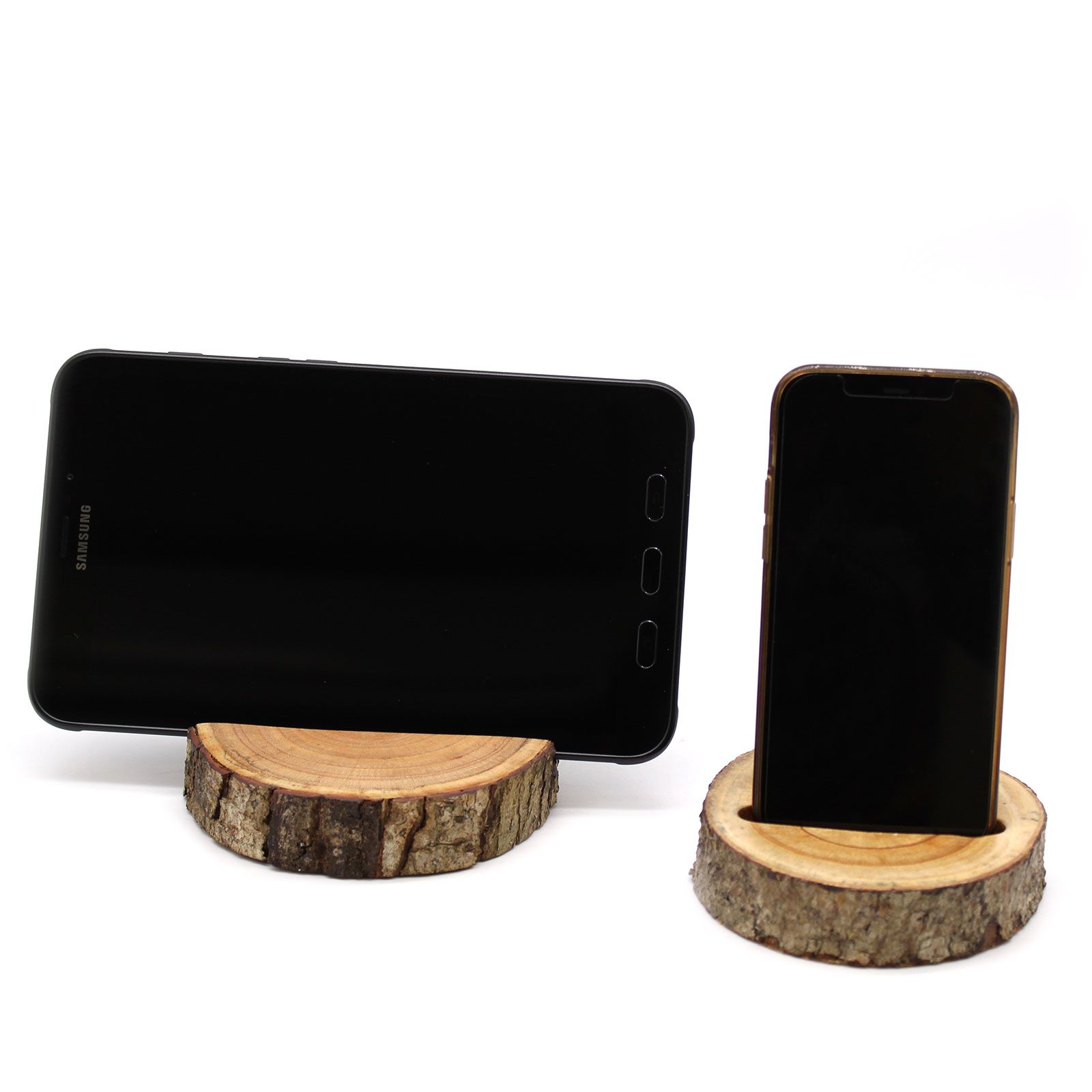 Small Log Phone Holder (slot) - Natural - Imagen 8