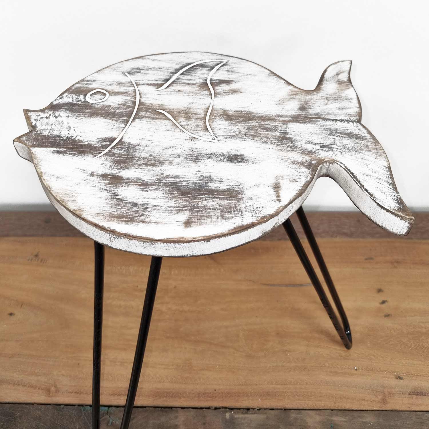 Mesa de Madera de Albasia - Blanqueado - Imagen 3