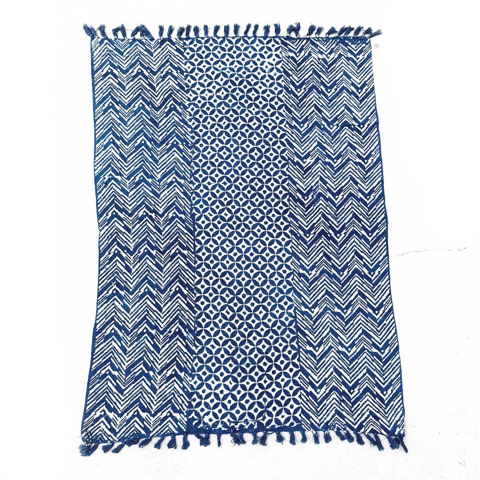 Manta índigo hecha a mano - 170x120cm - Namoona Waves - Imagen 4