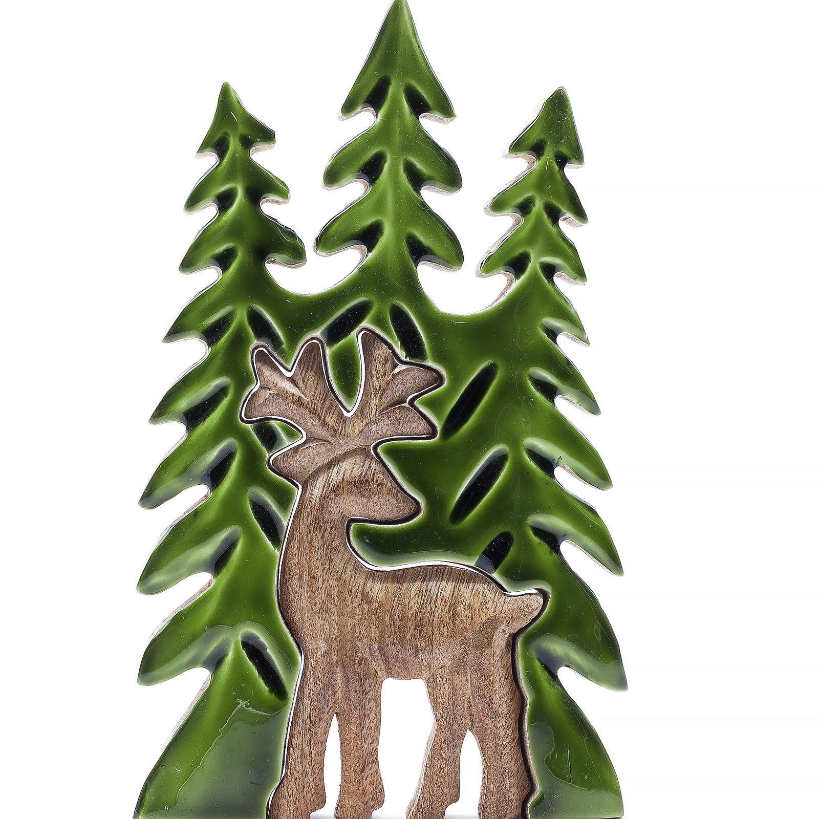 Perdido en el bosque - Ciervo en el bosque 3D Decoración de madera - 25x15cm - Imagen 2