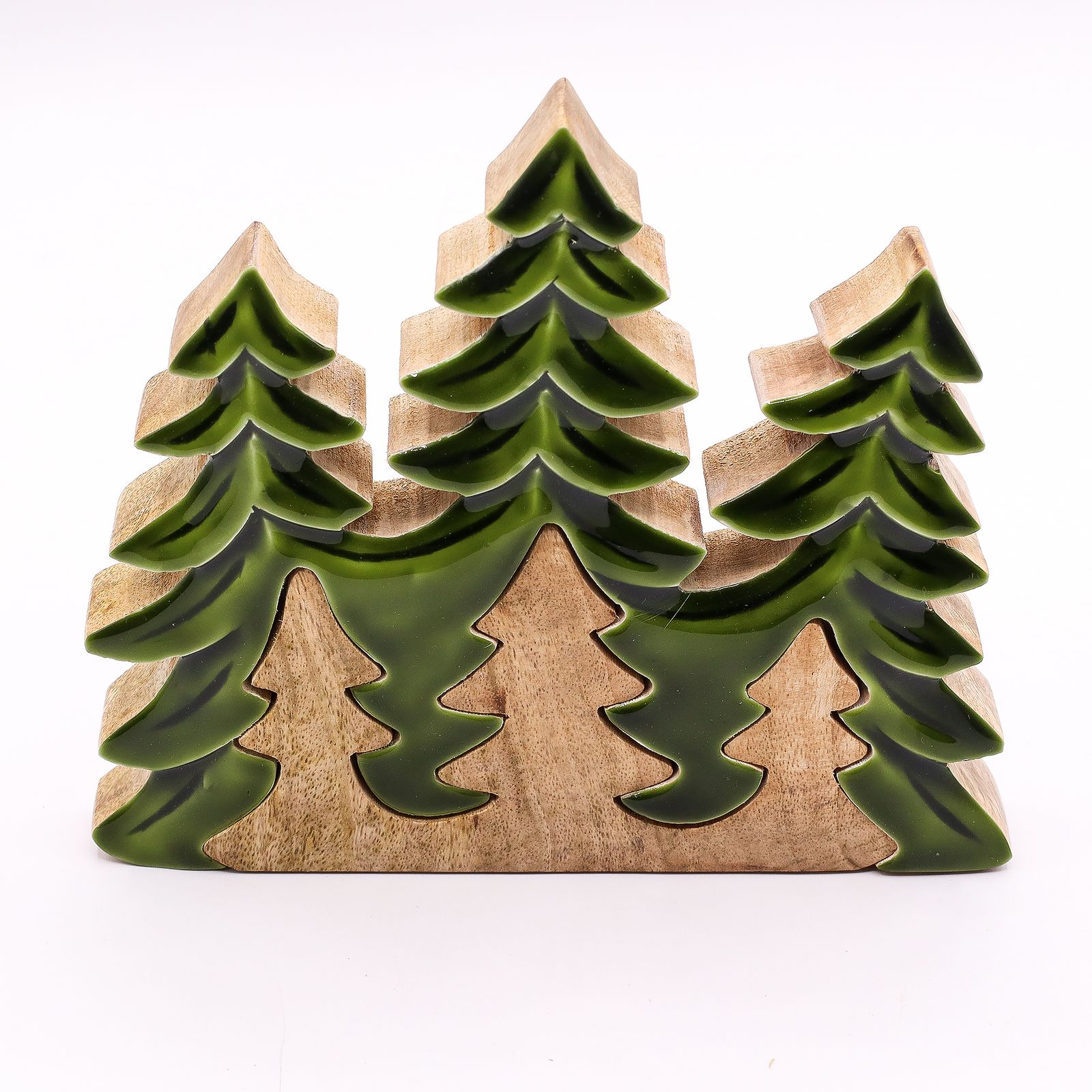 Perdido en el bosque - Decoración de madera 3D de tres árboles - 20x23 cm - Imagen 5