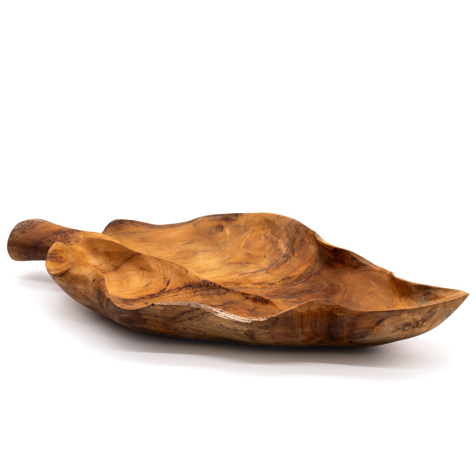Frutero grande de madera de teca en forma de hoja - 40x24x5cm - Imagen 4