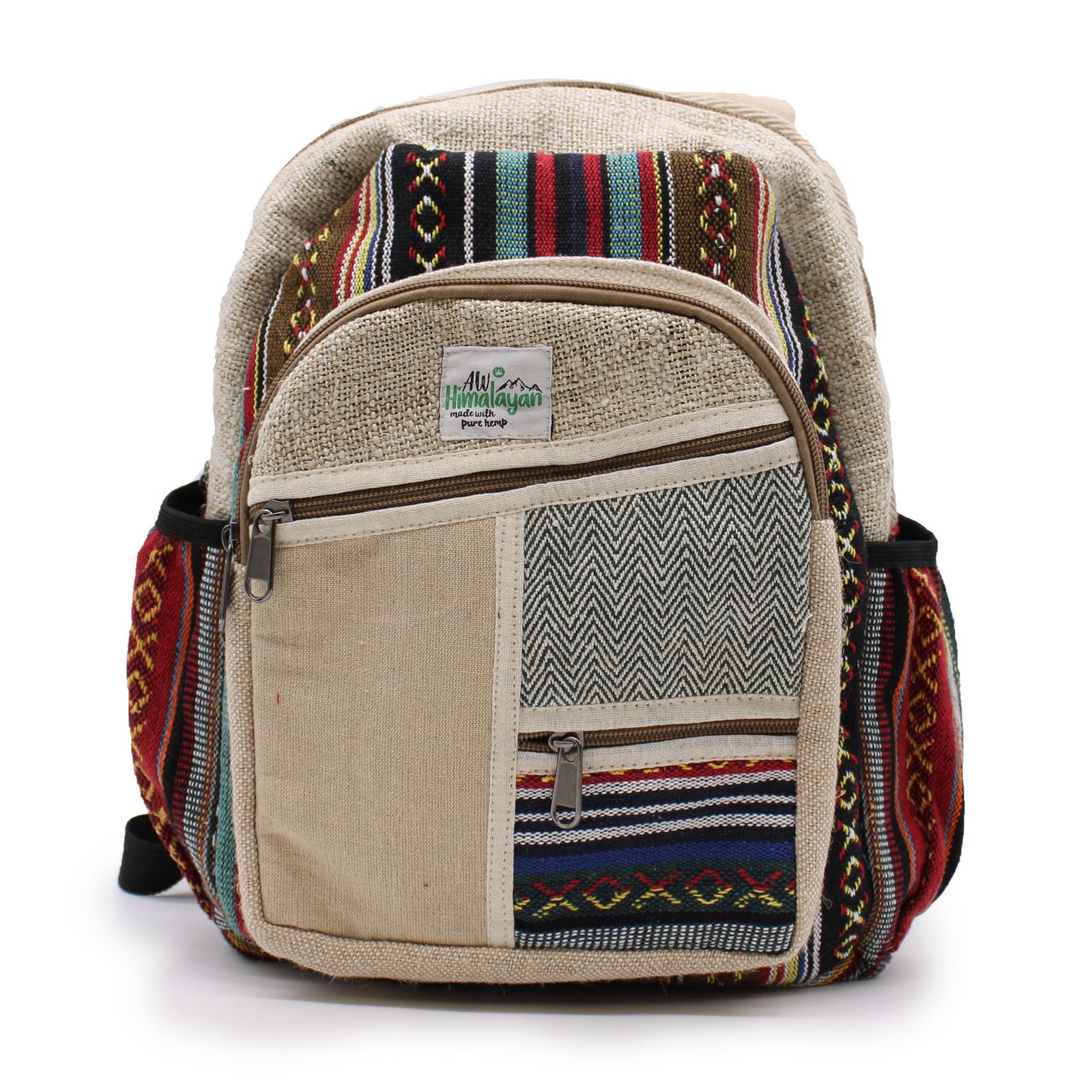 Mochila pequeña de cáñamo - Estilo Zig Zag Zips