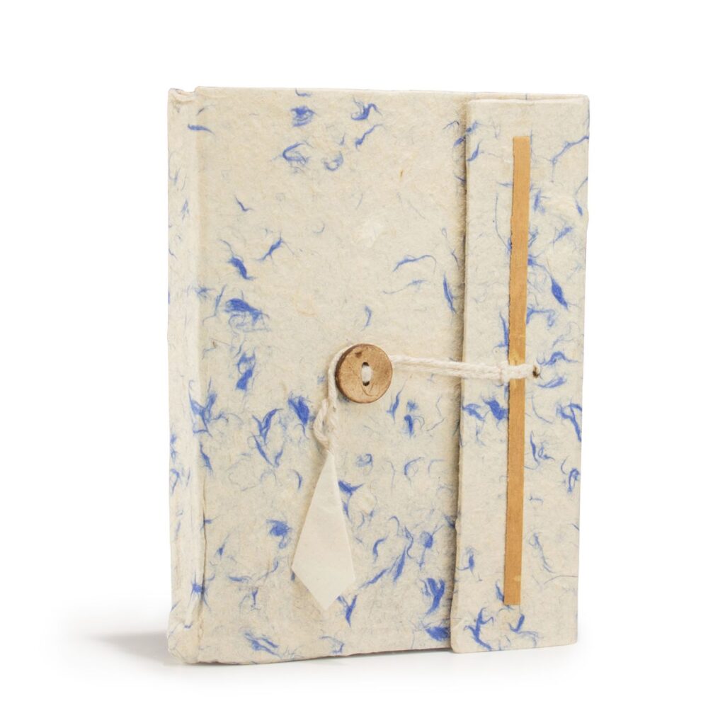 Cuaderno de algodón azul mixto Lokta grande (15x12 cm) - 45 hojas