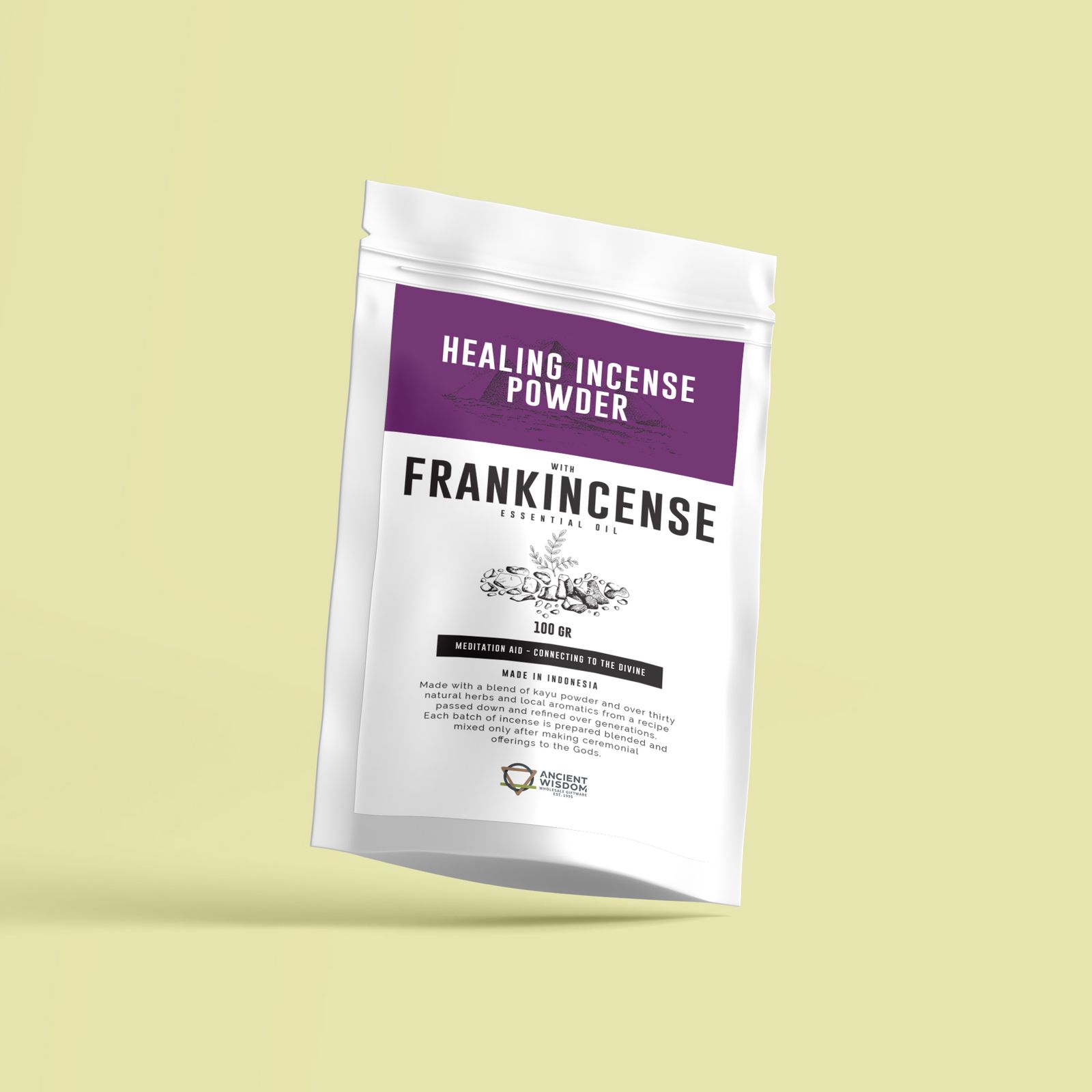 Healing Incense Powder - Frankincense 100gm - Imagen 3