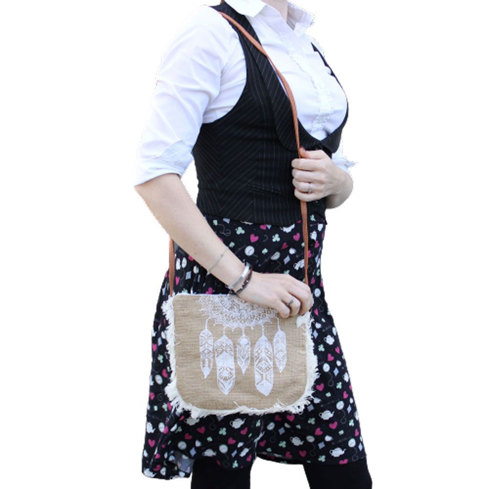 Bolso con flecos - Estampado Atr. Sueños - Imagen 3
