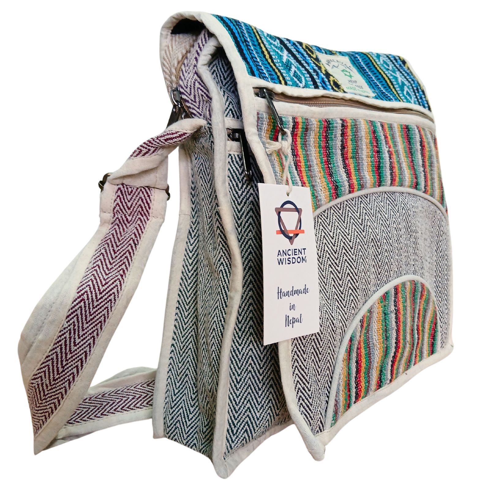 Bolso Mensajero de Cáñamo para Laptop - Curvas - Imagen 5