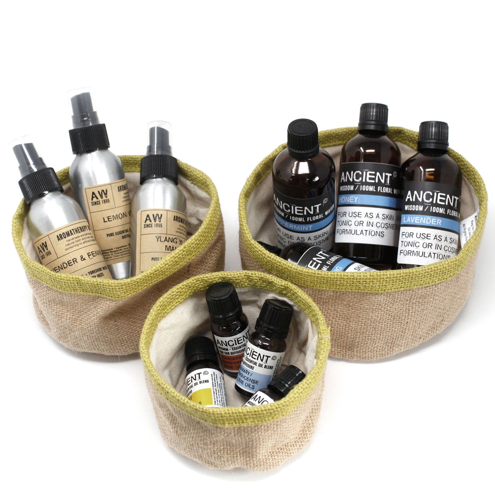 Conjunto de 3 cestas de yute natural - Carbón - Imagen 2