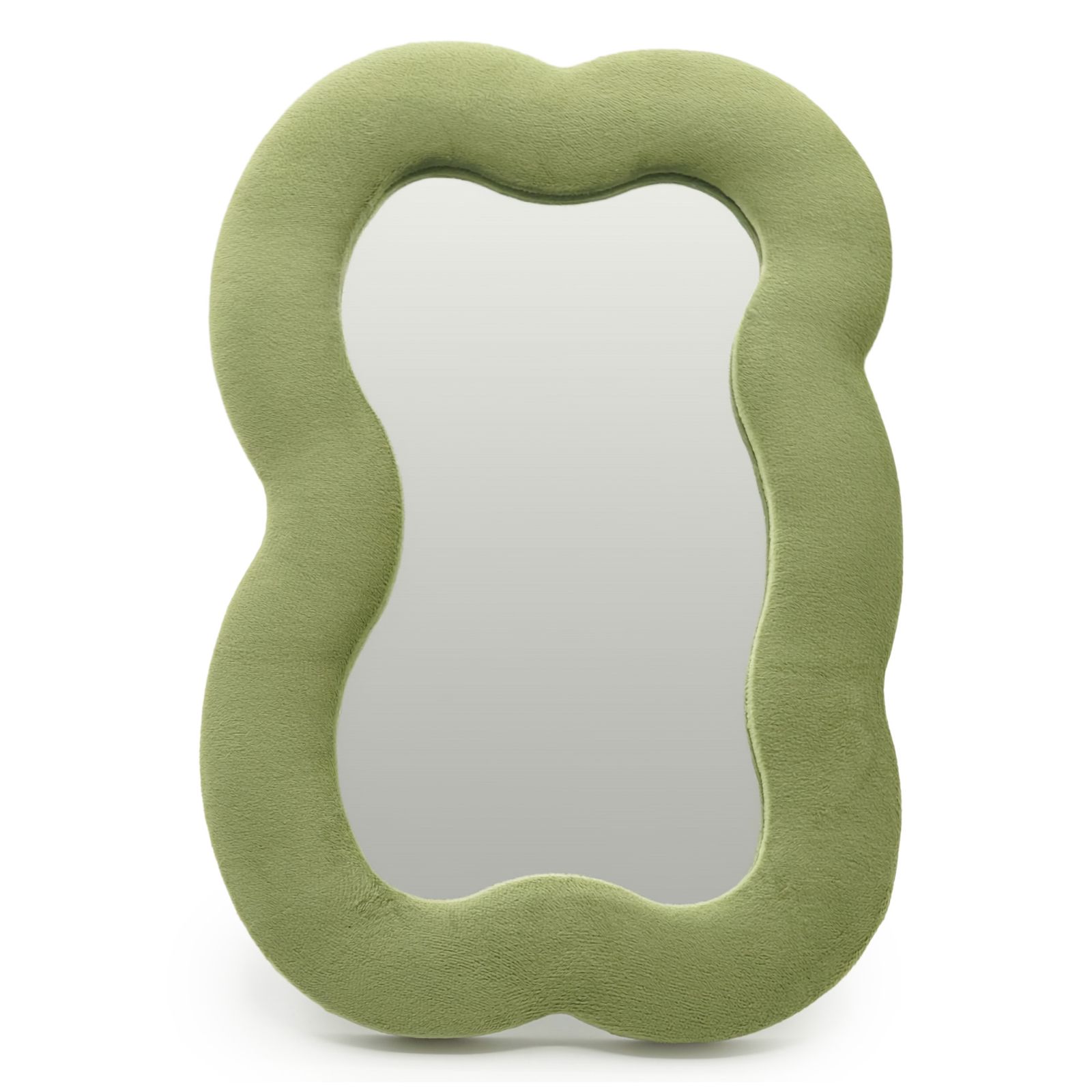 Espejo suave ondulado - Nube grande - Verde musgo (33.4x23.5x2.3cm)