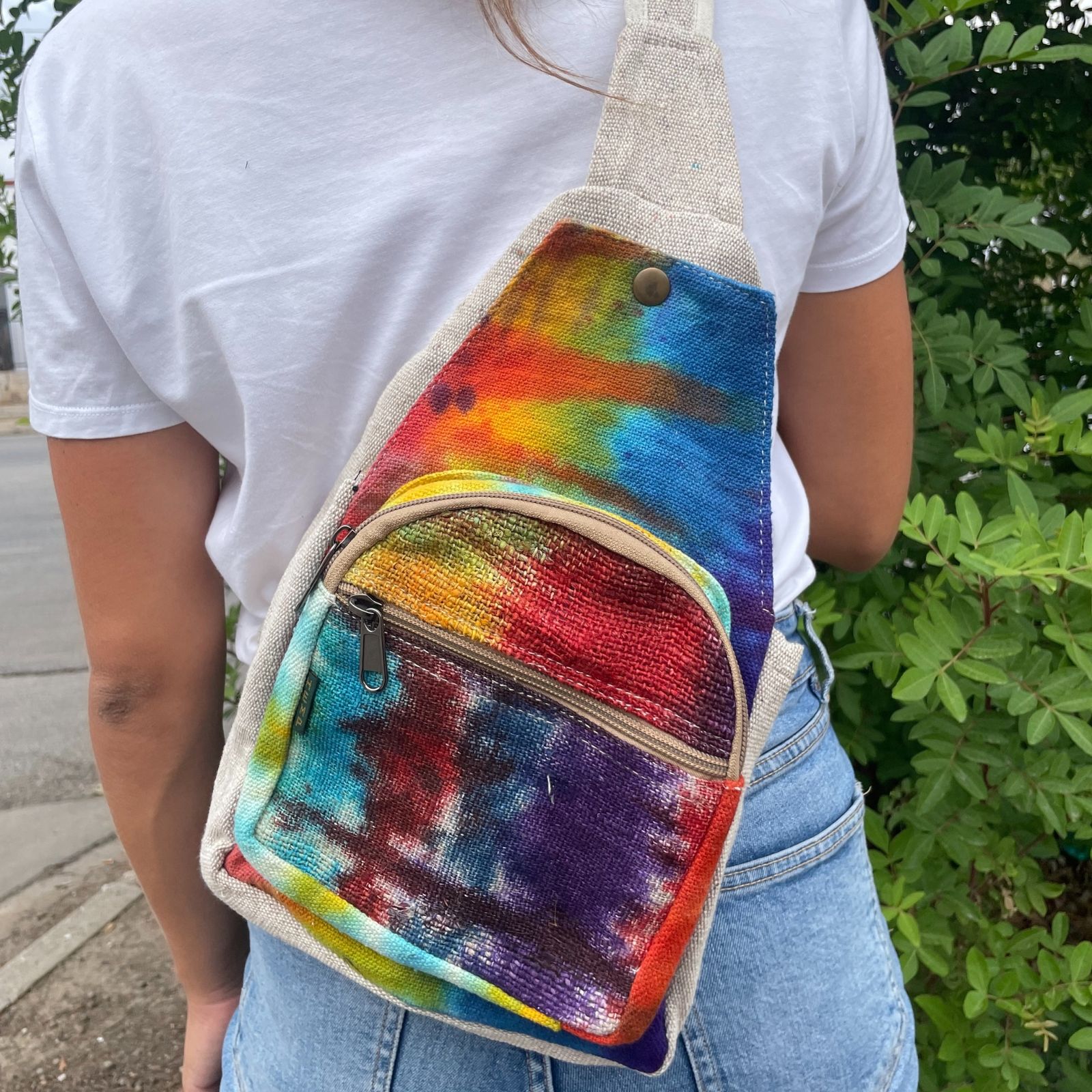 Bolso bandolera de cáñamo Tiedye - Imagen 2