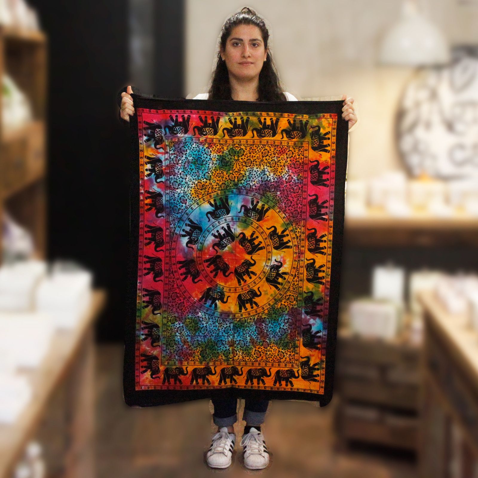 Arte de pared de algodón - Mandala de elefante - Imagen 2