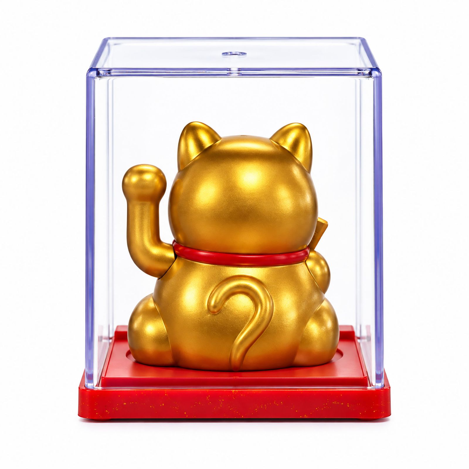 Mini gato de la fortuna con energía solar en una caja - Dorado - Imagen 4