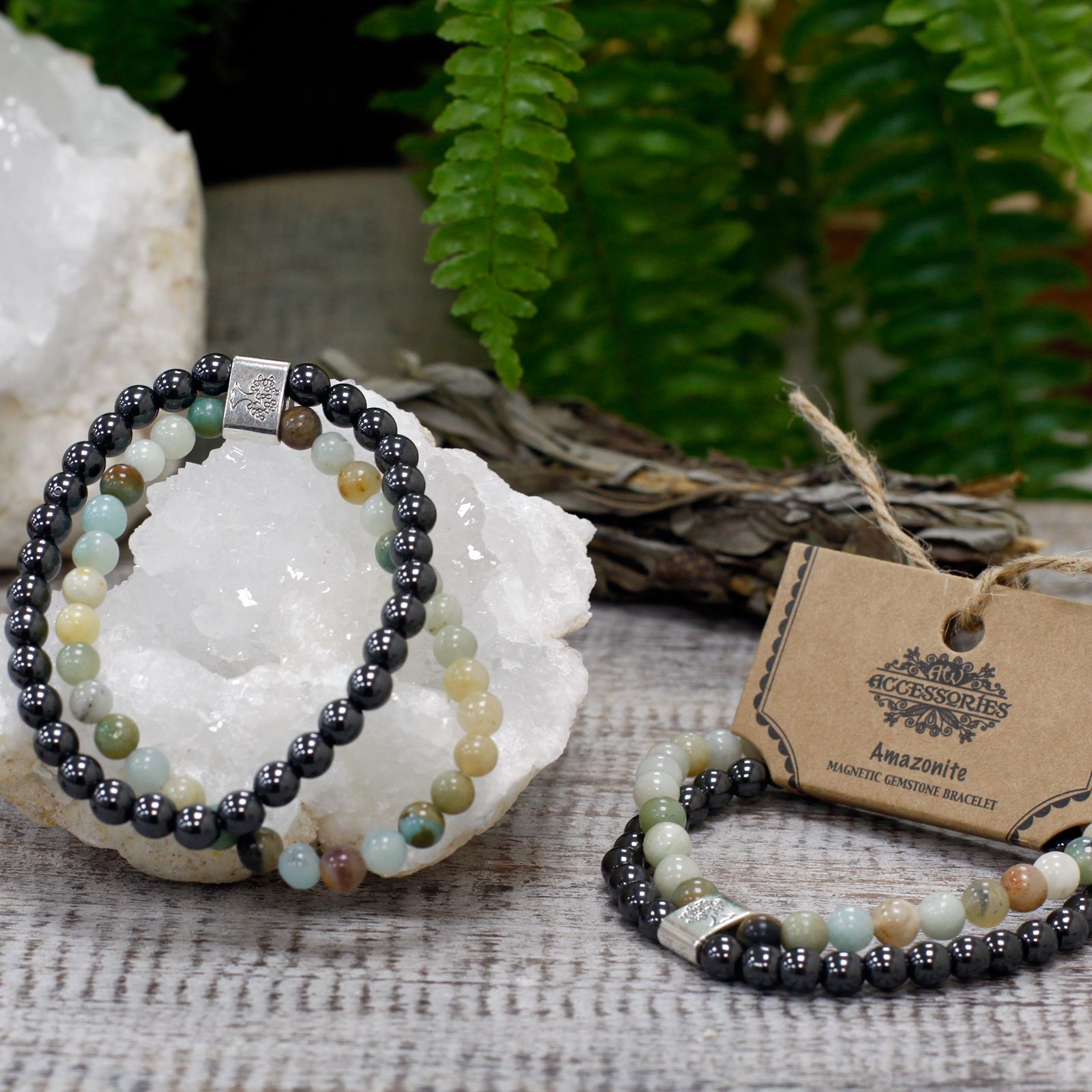 Pulsera de Piedras Preciosas Magnéticas - Amazonite - Imagen 3