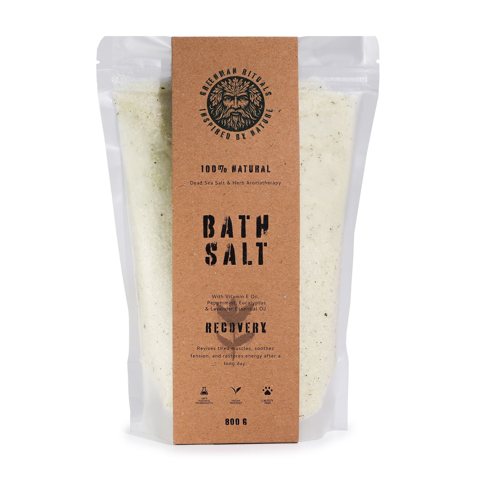 Greenman Rituals Aromaterapia de mentol en sales de baño de Epsom – Recuperación
