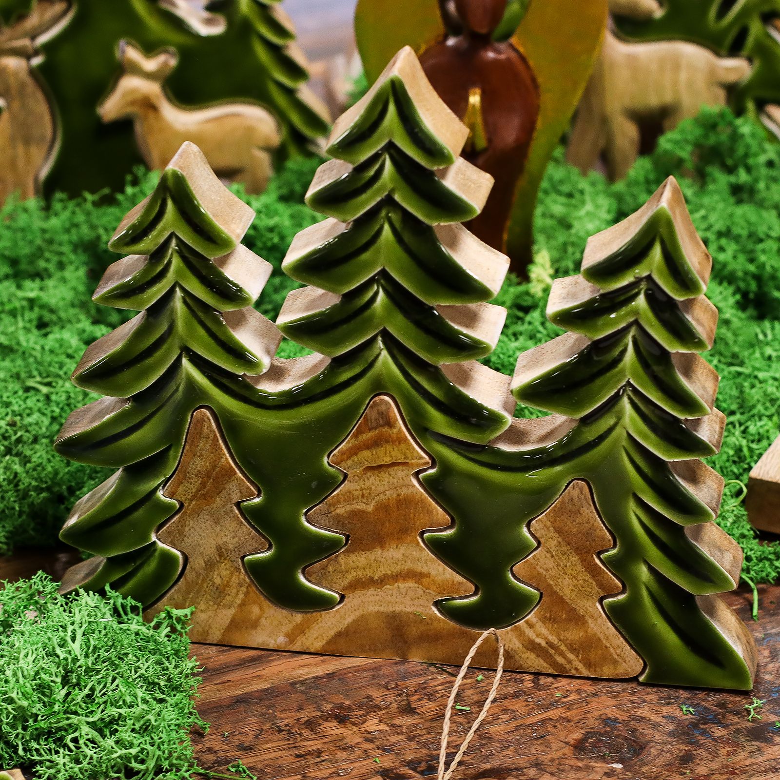 Perdido en el bosque - Decoración de madera 3D de tres árboles - 20x23 cm - Imagen 6