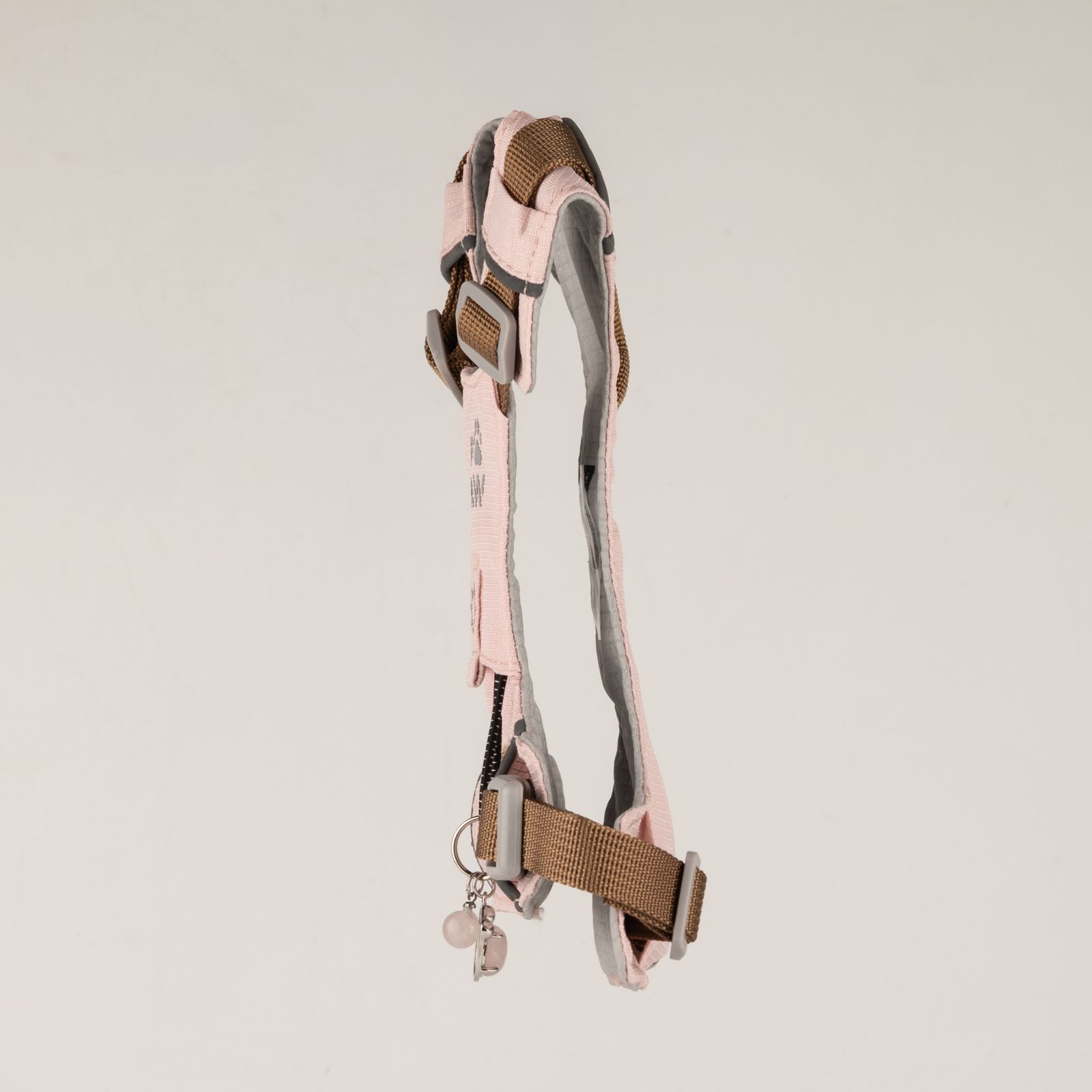 PAW - S (4-8 kg) Arnés de paso para perros Guardian con malla reflectante - Rosa suave - Colgante de cuarzo rosa - Imagen 7