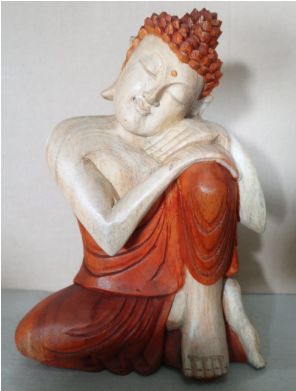 Estatua de Buda Tallada a Mano - 30cm Pensando - Imagen 2