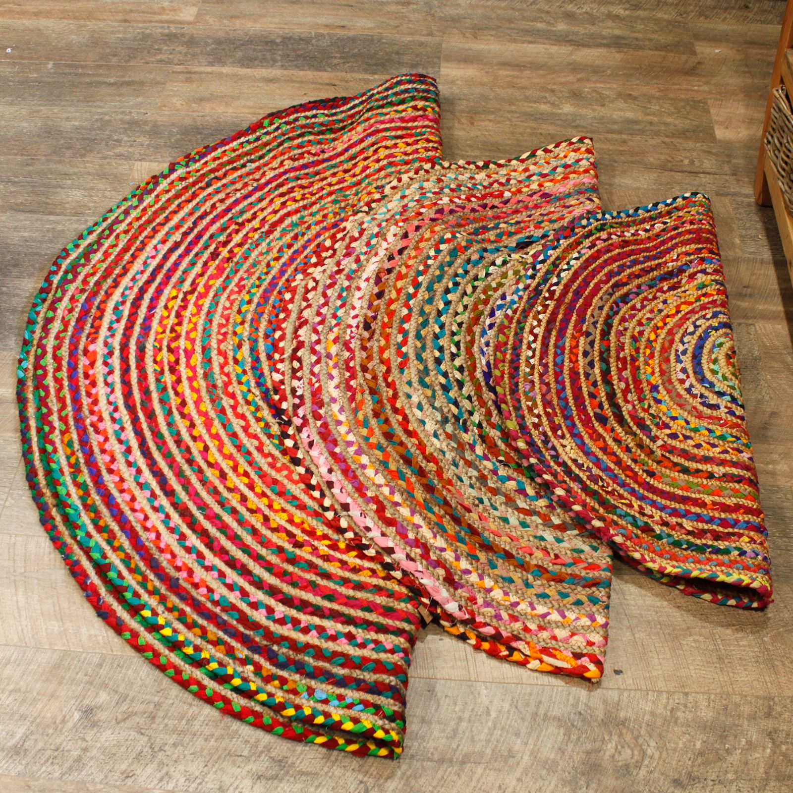 Alfombra Redonda de Yute y Algodón Reciclado - 150 cm - Imagen 5