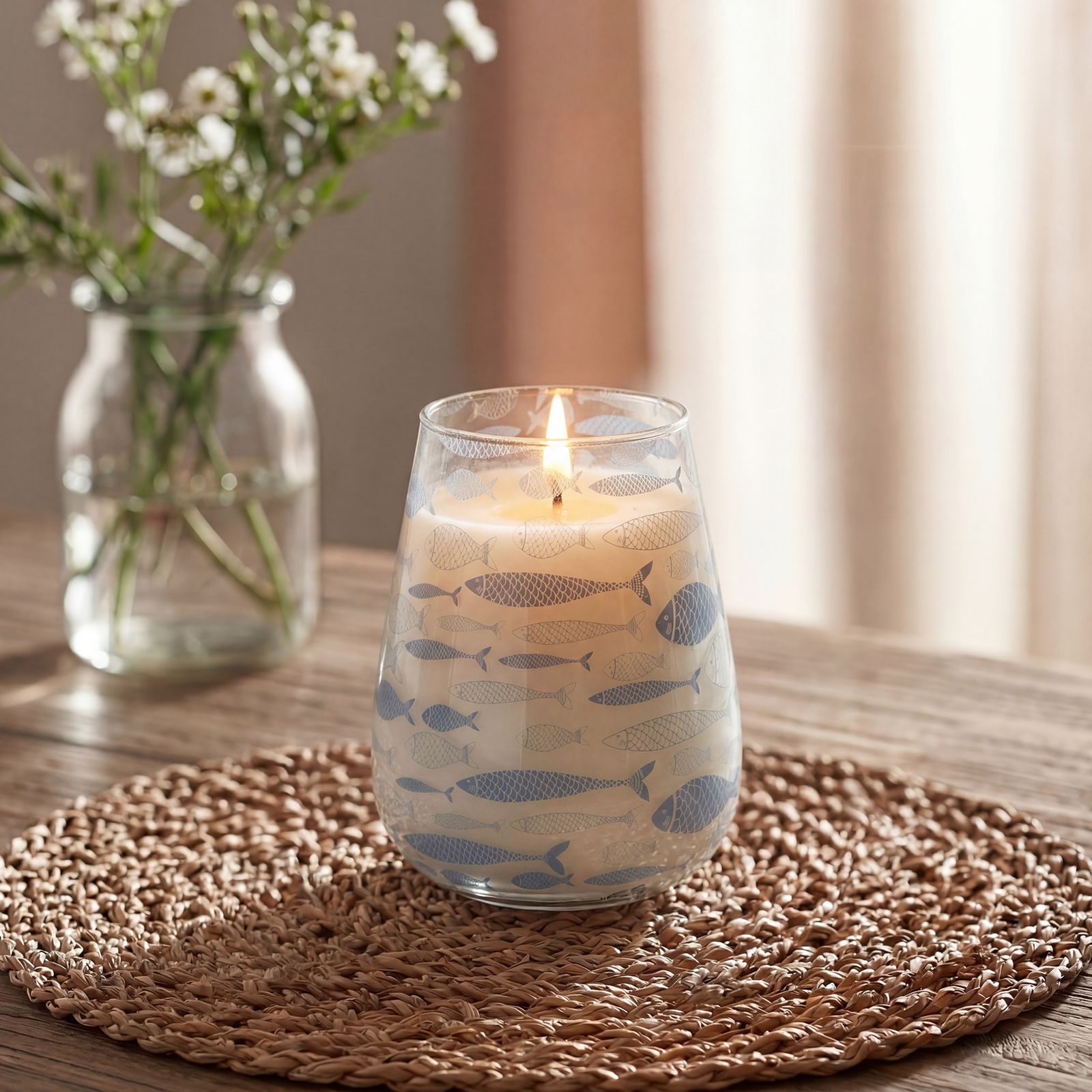 Velas en tarro de vidrio alto - Brisa marina - Imagen 3