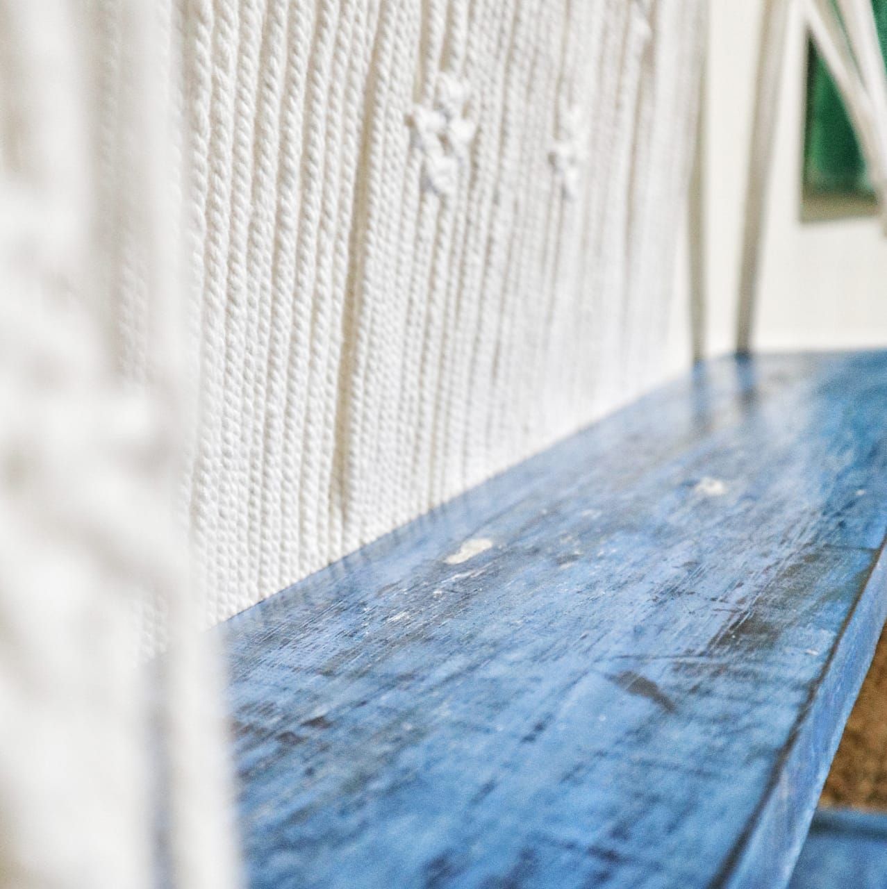 Estantes Colgantes de Macramé Natural - Azul - Imagen 7