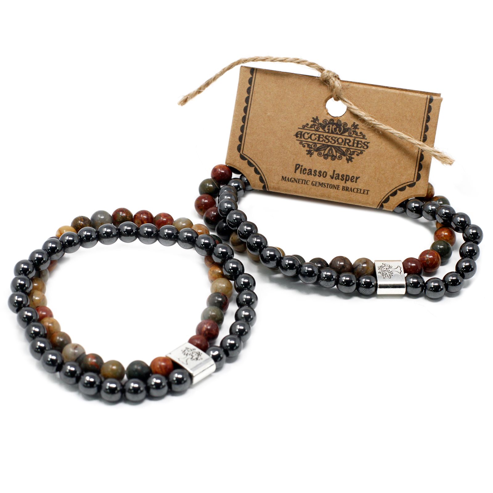 Pulsera de Piedras Preciosas Magnéticas - Jaspe Picasso - Imagen 5