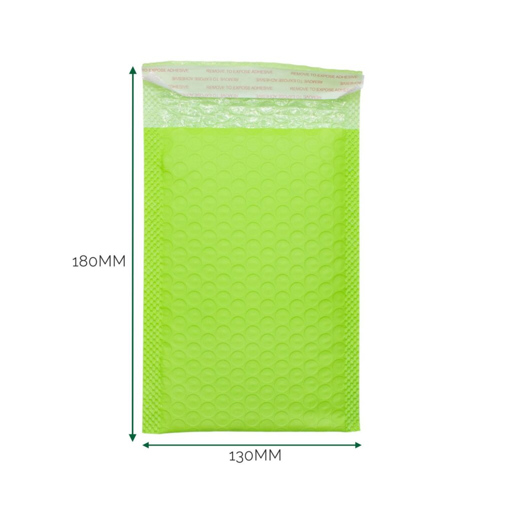 Sobre burbuja de polietileno verde (130x180+40mm)