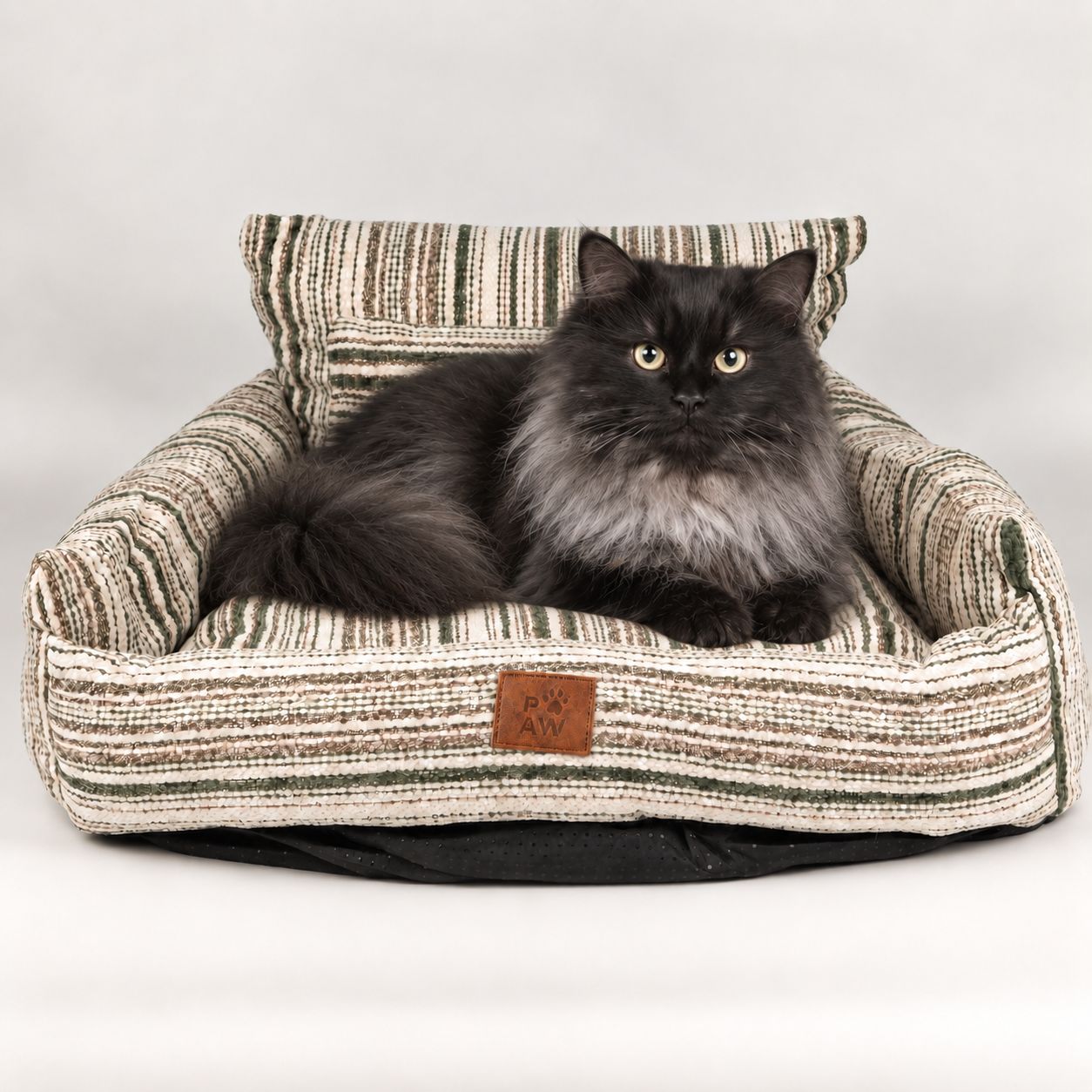 PAW Bed – Sofá Mediano – Rayas Marrones – 60 × 60 × 28 cm - Imagen 11