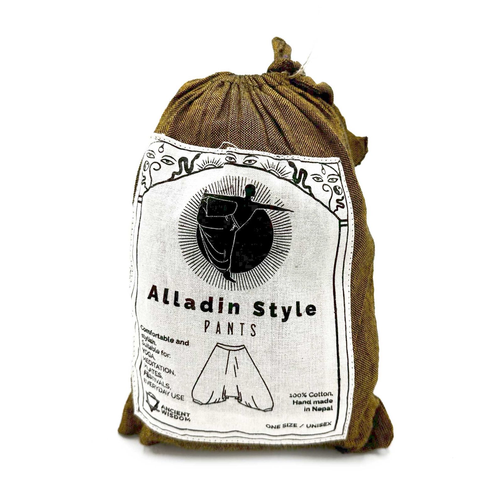 Pantalones de yoga y festivales - Aladdin Himalayan Print en naranja - Imagen 2