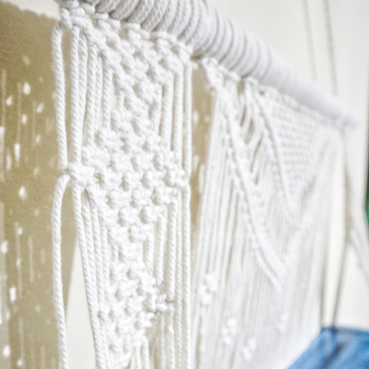 Estantes Colgantes de Macramé Natural - Azul - Imagen 8