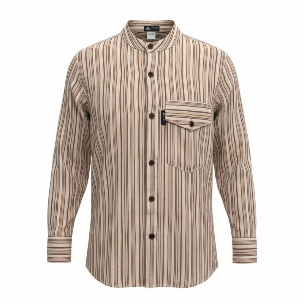 Nomad Sari Grandad Shirt - Marrón Beige - Grande
