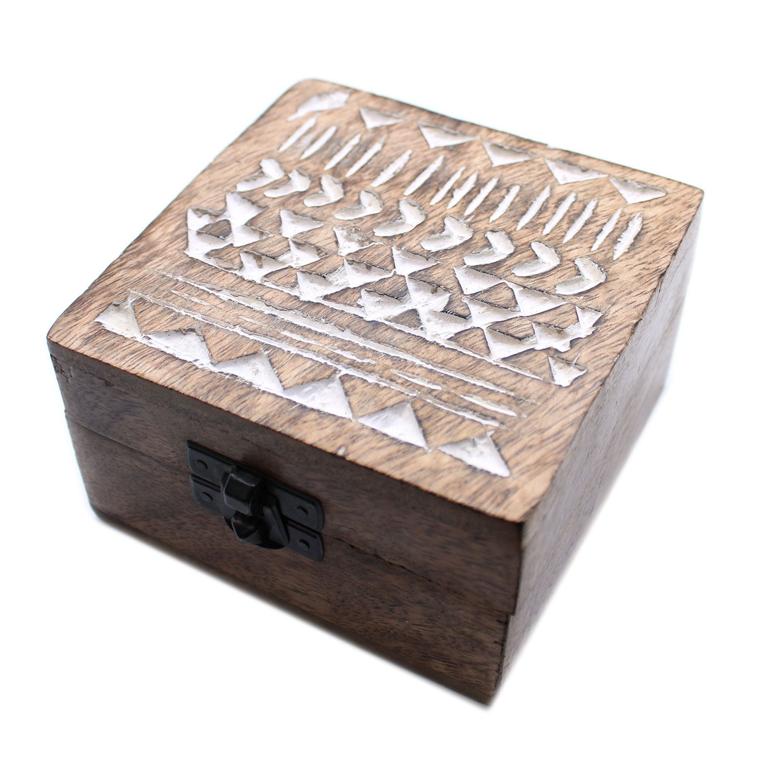 Caja de Madera Blanca - 4x4 Diseño Azteca - Imagen 3