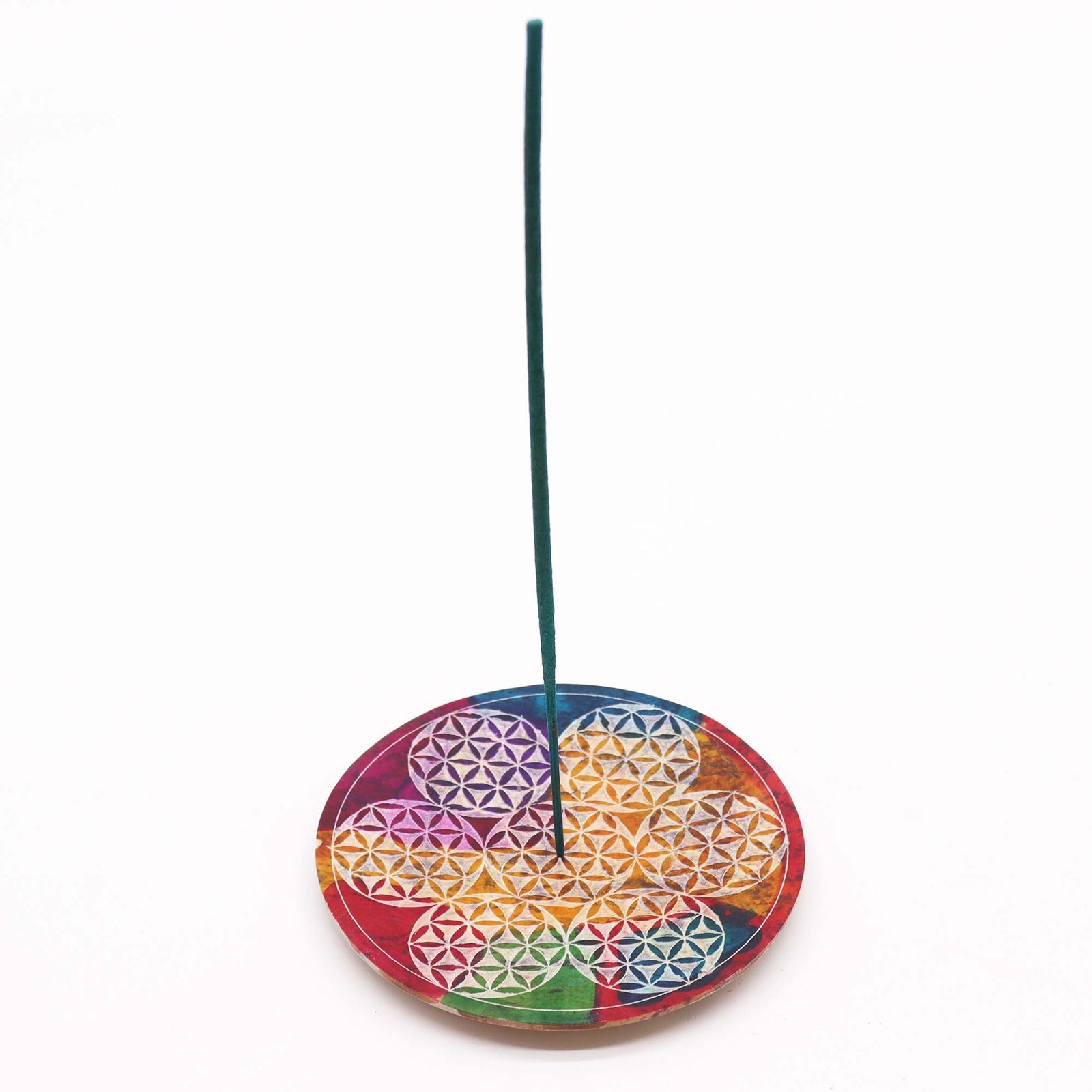 Porta-incienso Disco de Esteatita 12cm - 7 Flor de la Vida - Imagen 3