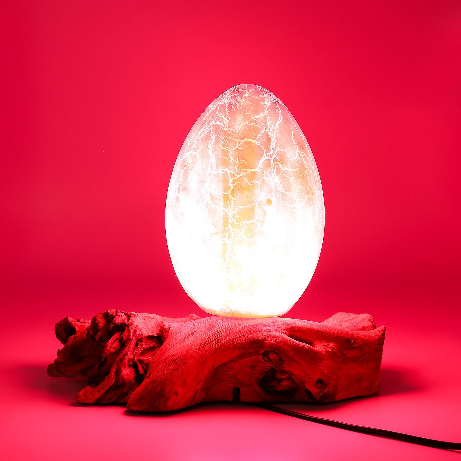 Lámpara de Mesa con Pantalla Huevo de Fuego Craquelado – Naranja - Imagen 9