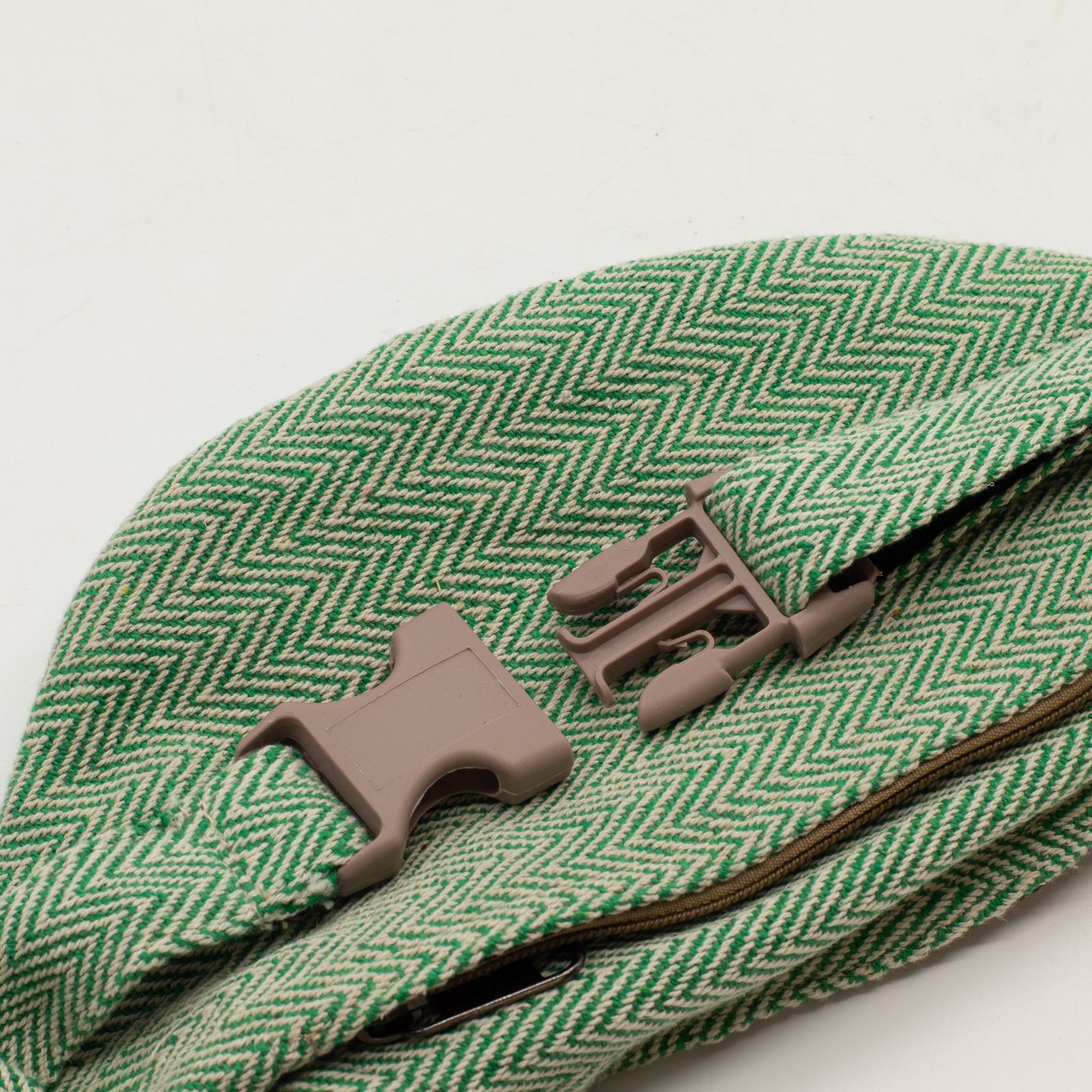 Bolso Tipo Cinturón de Estilo Cáñamo y Algodón (o Riñonera) - Salvia - Imagen 6