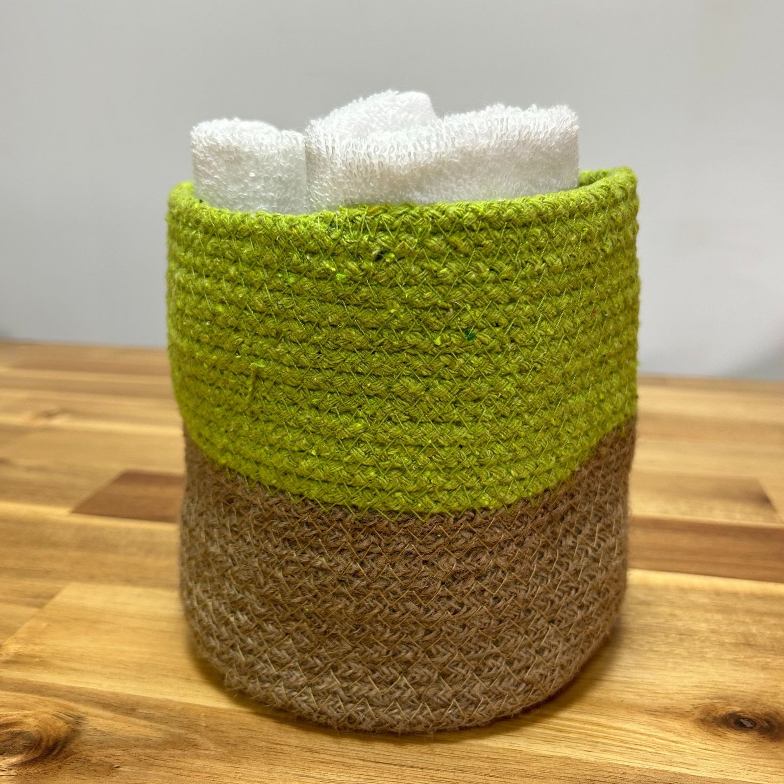 Conjunto de 3 cestas de almacenamiento de cuerda de algodón - Pistacho - Imagen 4