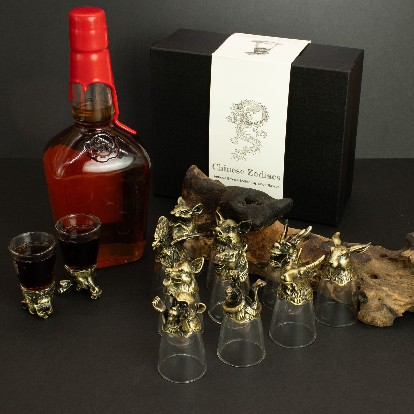 Vasos de chupito Bottom Up (25ml) - Bosque y Criaturas Místicas - Bronce Antiguo - Imagen 12