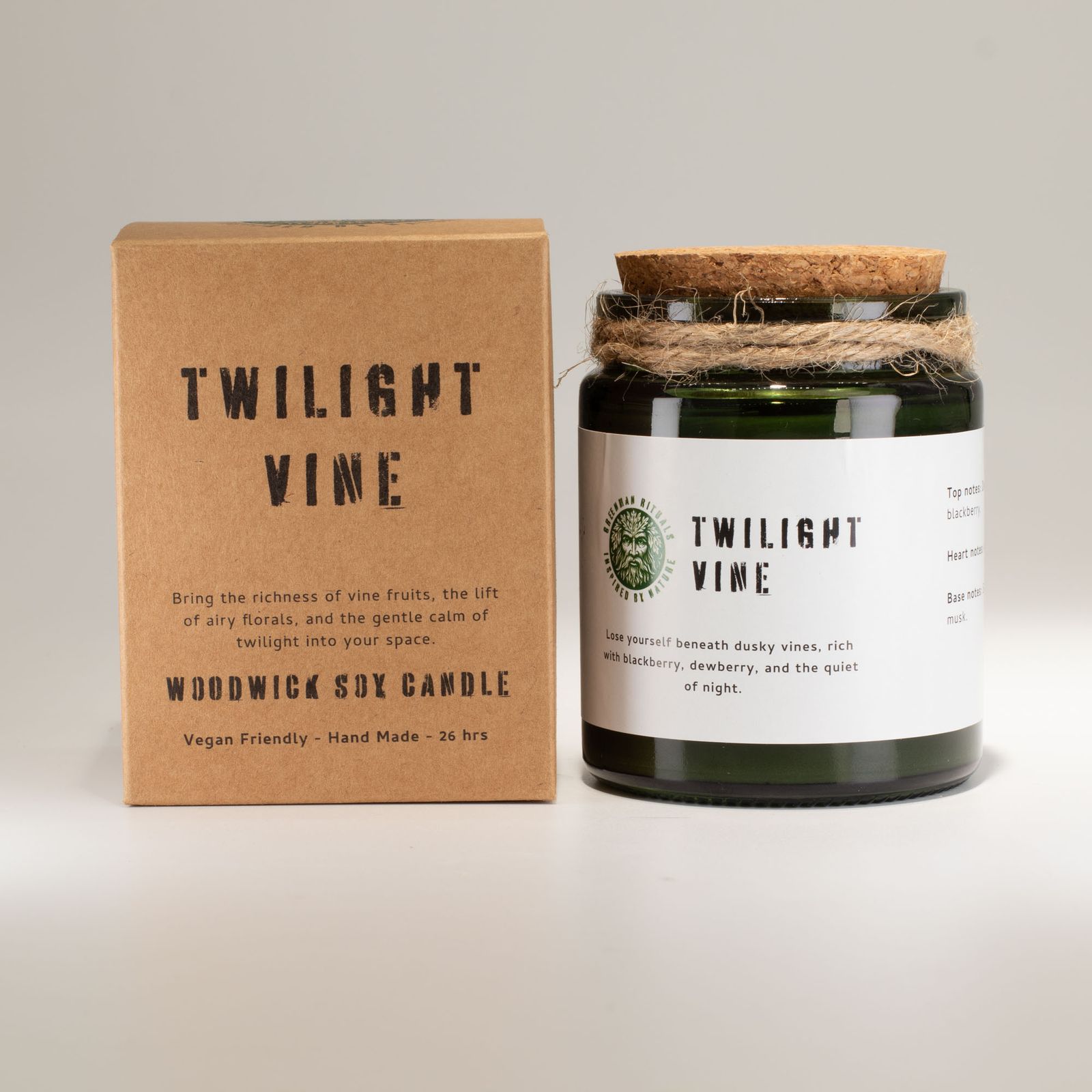 Vela de soja Greenman Woodwick - Vid Crepuscular - Imagen 2
