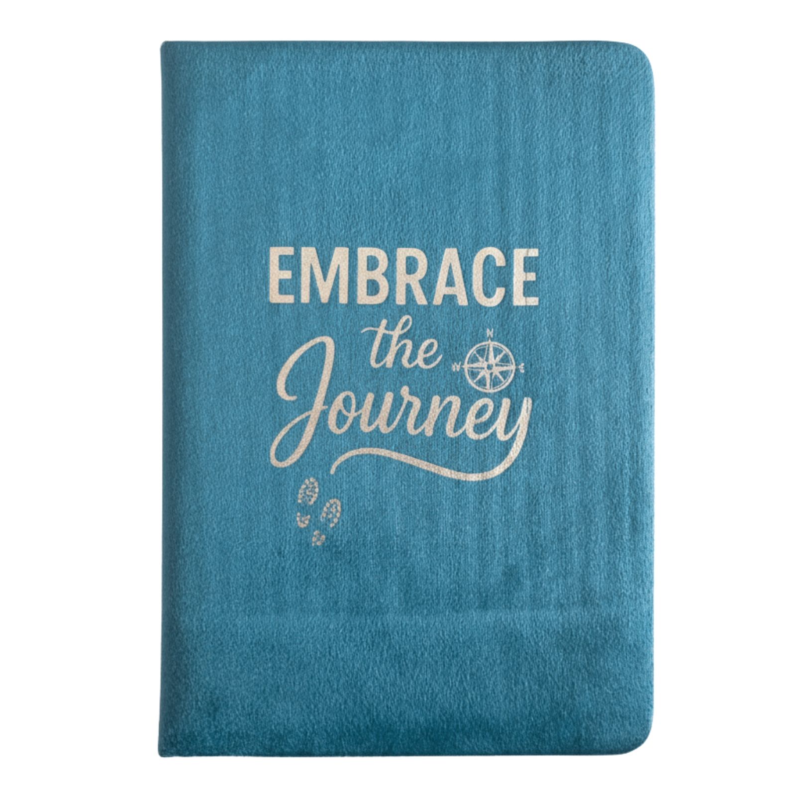 Cuaderno de terciopelo azul claro - 80 páginas - Abraza el viaje