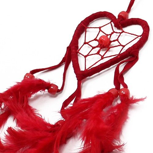 Bali Atrapasueños - Corazón pequeño - Negro/Blanco/Rojo - Imagen 5