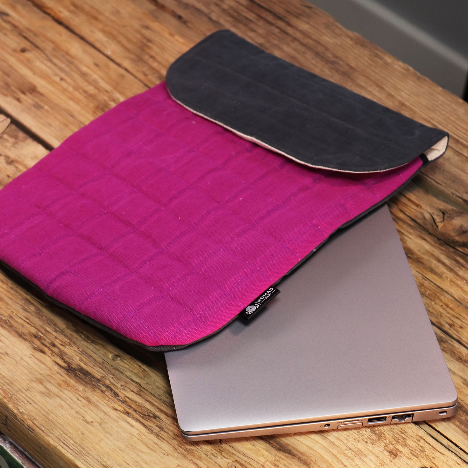 Funda acolchada para portátil - Púrpura Haze - Lavado de piedra de 14 oz - Imagen 3