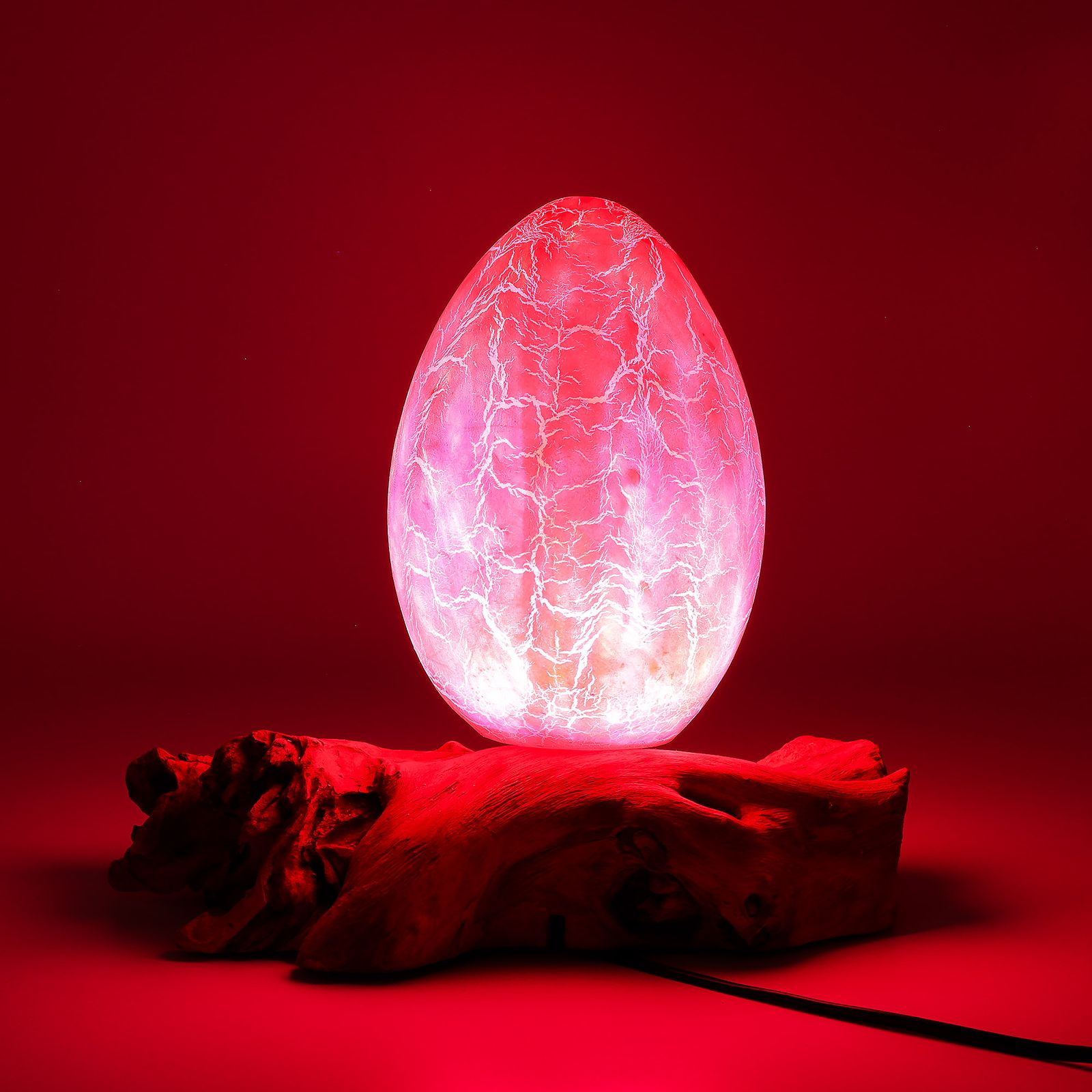 Lámpara de Mesa con Pantalla Huevo de Fuego Craquelado – Naranja - Imagen 10