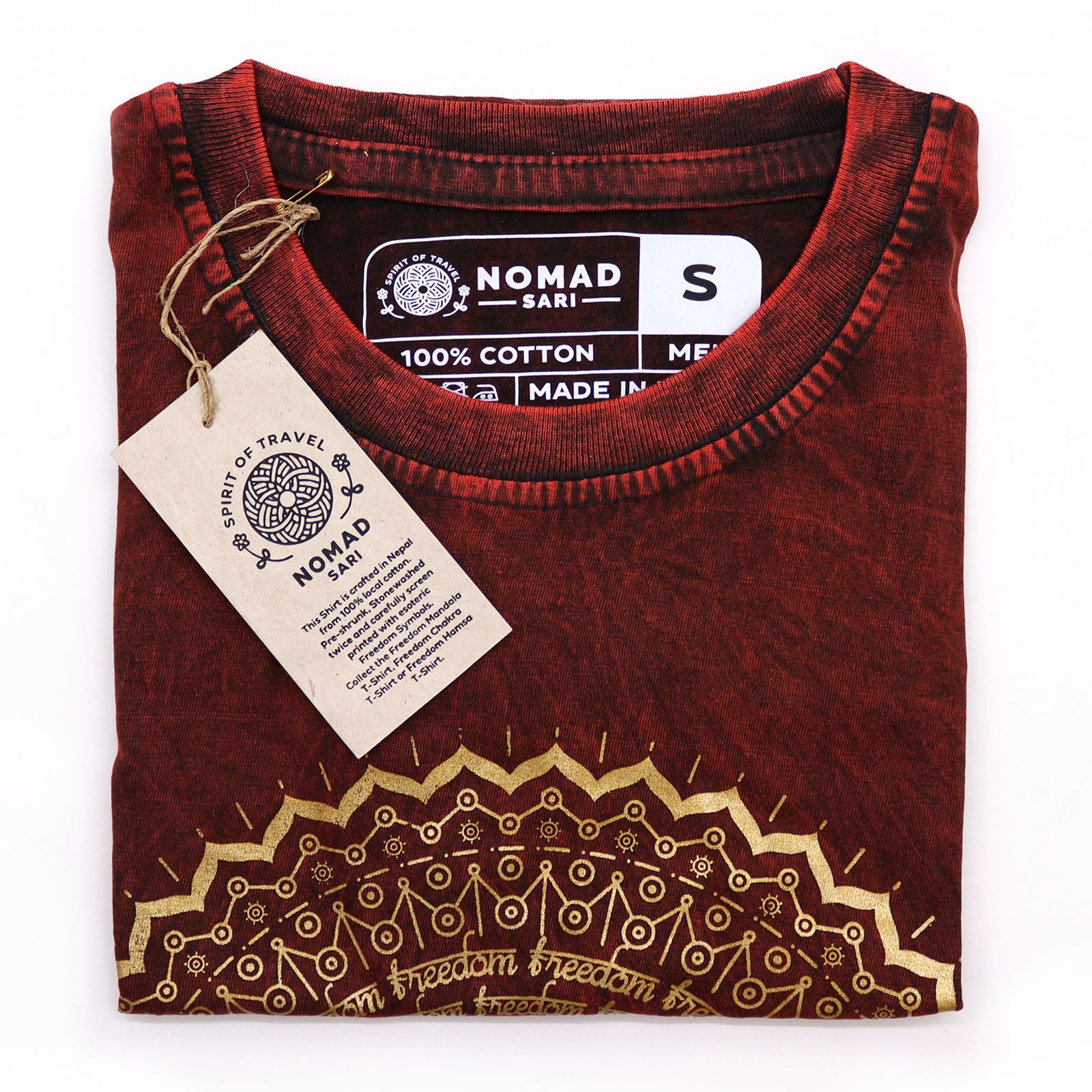 Camiseta Nomad Sari pequeña - Mandala - Granate - Imagen 2
