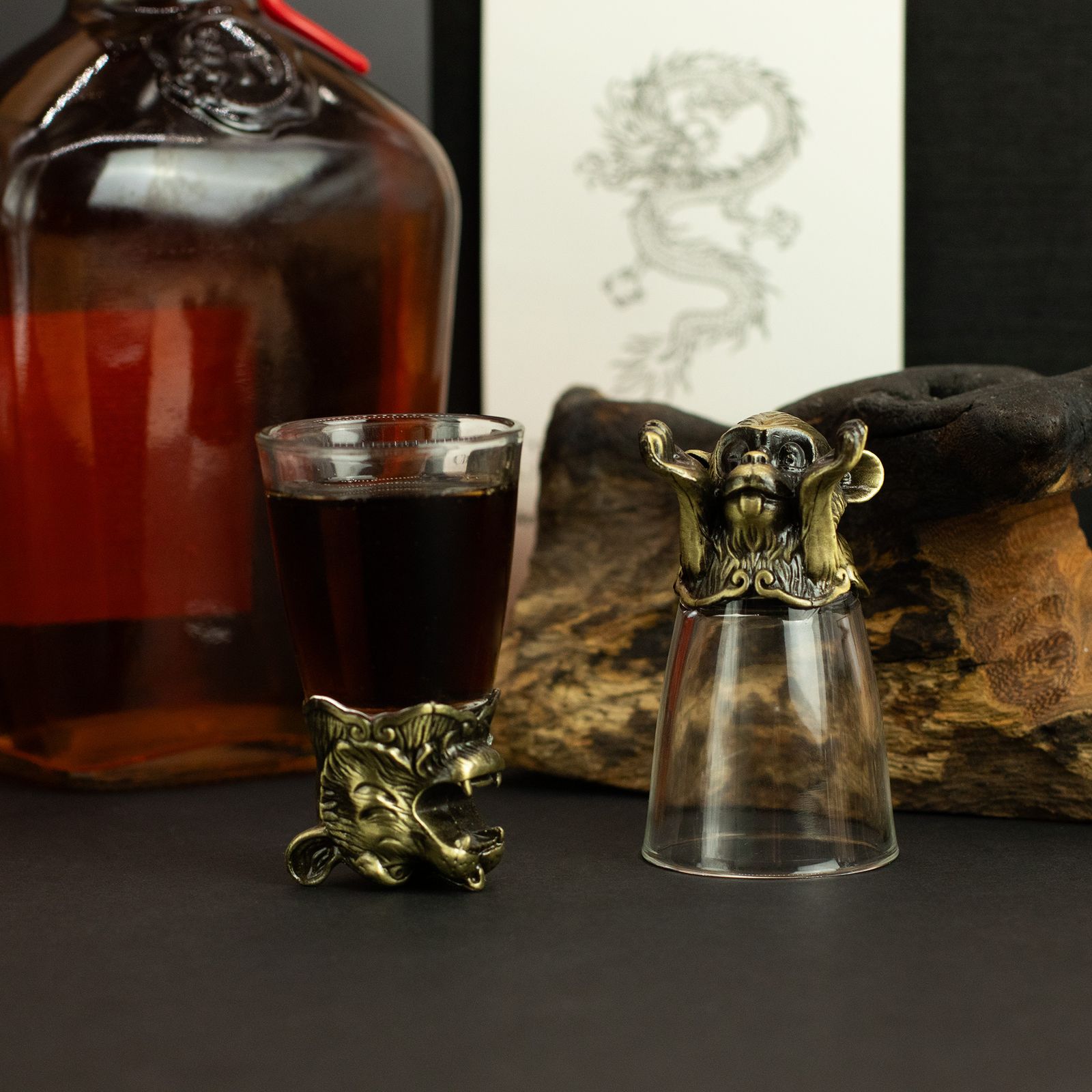 Vasos de chupito Bottom Up (25ml) - Bosque y Criaturas Místicas - Bronce Antiguo - Imagen 13