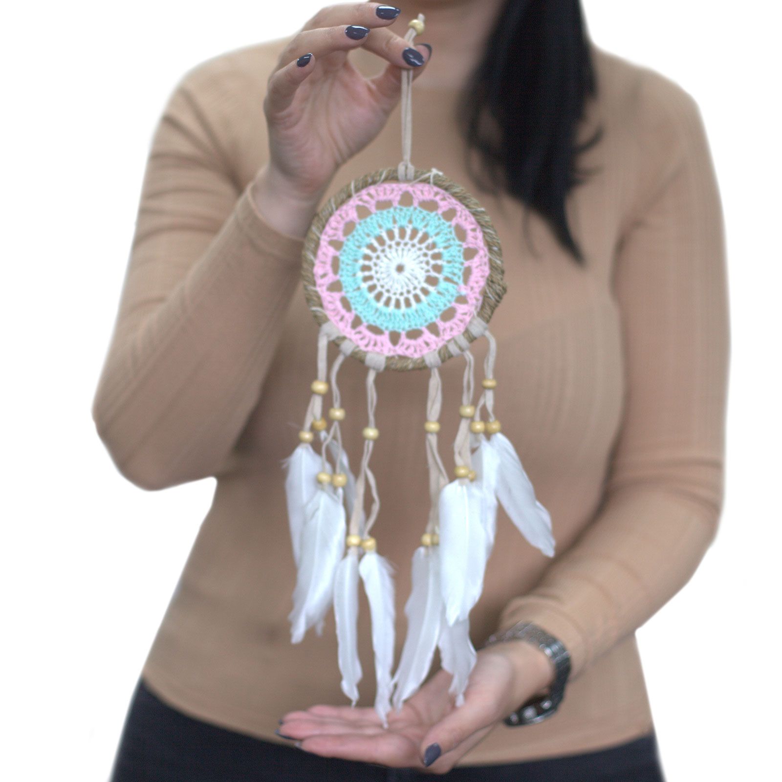 Atrapasueños-Macramé Rosa 12cm (Colores Surtidos) - Imagen 7